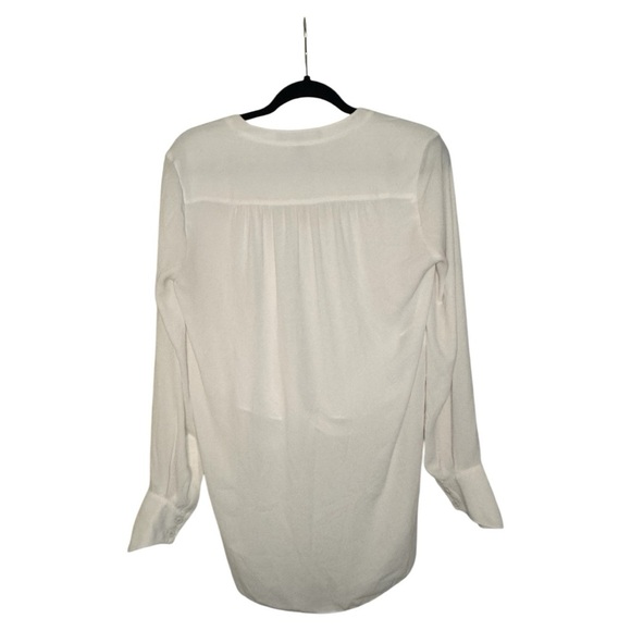 BCBGMAXAZRIA White Draped High Low Blouse - Picture 2 of 4
